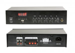 MKV. PA-1040. Трансляционный Усилитель 40Вт. 1 микрофонный вход,  100В/4-16Ом.  USB/Bluetooth/FM рад